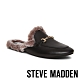 STEVE MADDEN-MYNX 絨毛馬銜扣真皮低跟穆勒鞋-黑色 product thumbnail 1