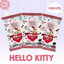 Sanrio 三麗鷗 Hello Kitty 凱蒂貓 抑菌隨手包濕紙巾 10抽X48包/組