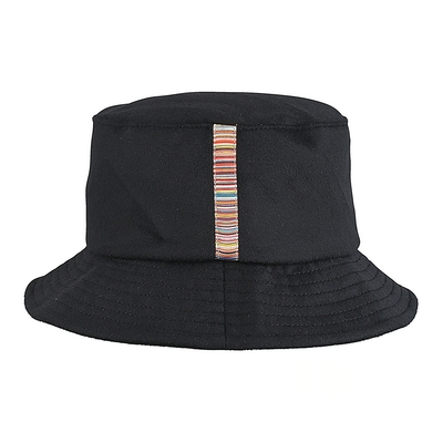 PAUL SMITH帽內經典LOGO羊毛絨混紡藝術條紋設計漁夫帽(黑x多色條紋)