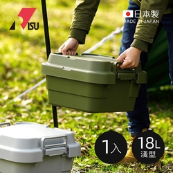 日本RISU TRUNK CARGO二代 日製戶外掀蓋式耐壓收納箱(淺型TC-30S LOW)-18L-3色可選