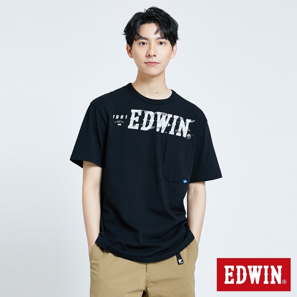 EDWIN EFS 數碼LOGO 短袖T恤-男-黑色