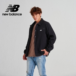 【New Balance】 絨毛保暖襯衫式外套_男性_黑色_AMJ33502BK