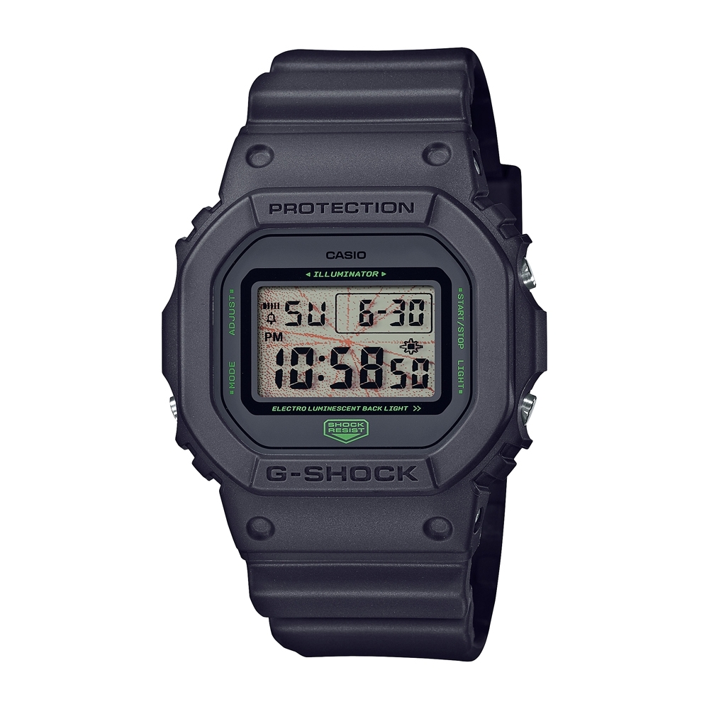 CASIO 卡西歐 G-SHOCK 東京夜色雷射設計感電子錶-黑_DW-5600MNT-1_42.8mm