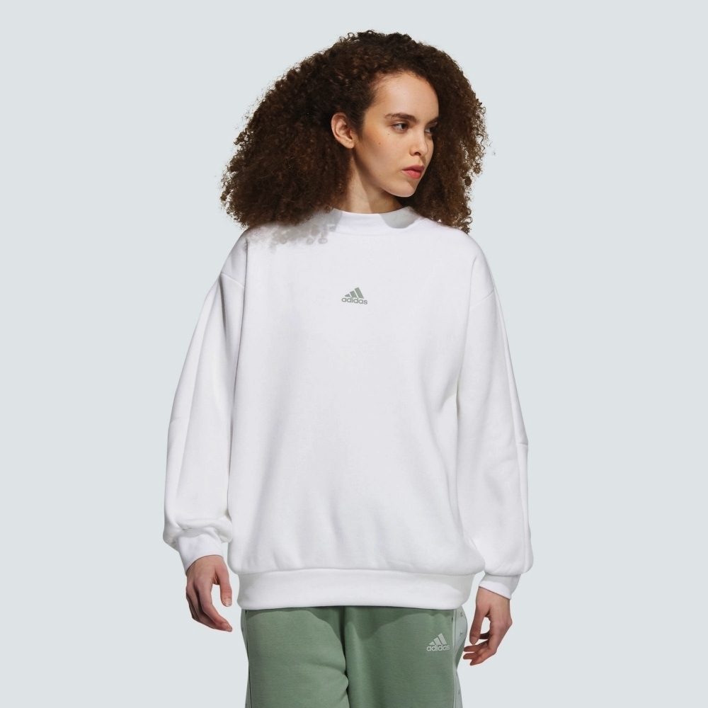 ADIDAS WORD SWEATSHIRT 女長袖上衣-白-IK9886