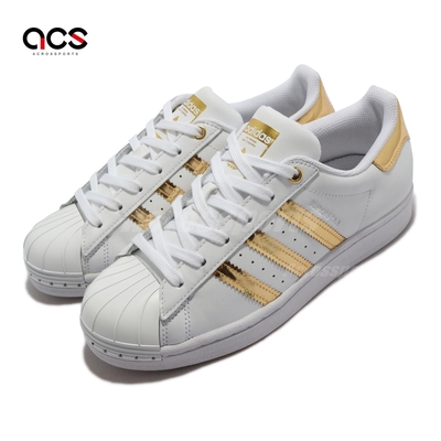 Adidas 休閒鞋 Superstar Metal Toe W 女鞋 貝殼鞋 金標 白 金 FV3330