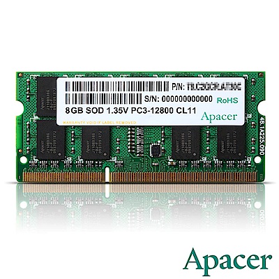 Apacer 8GB DDR3 1600 筆記型記憶體