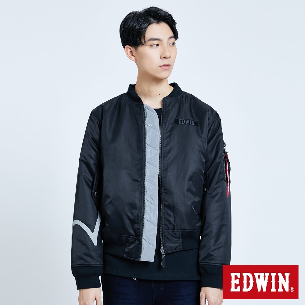 EDWIN EFS 雙面穿反光 MA1防寒/鋪棉外套-男-黑色