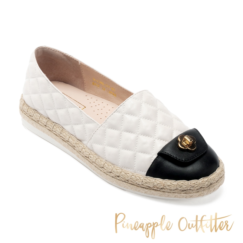 Pineapple Outfitter-ELAINE 真皮休閒草編鉛筆鞋-白色 product image 1