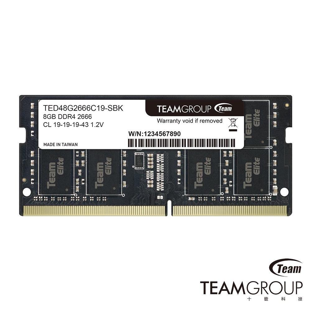 TEAM十銓 DDR4 2666 8G 筆記型記憶體