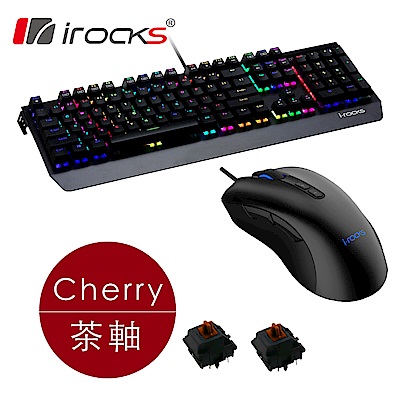 i-Rocks K60M PLUS 機械式鍵盤-Cherry茶軸M35 光磁微動電競滑鼠