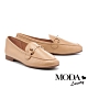 低跟鞋 MODA Luxury 復古個性鱷魚壓紋馬銜釦樂福低跟鞋－米 product thumbnail 1