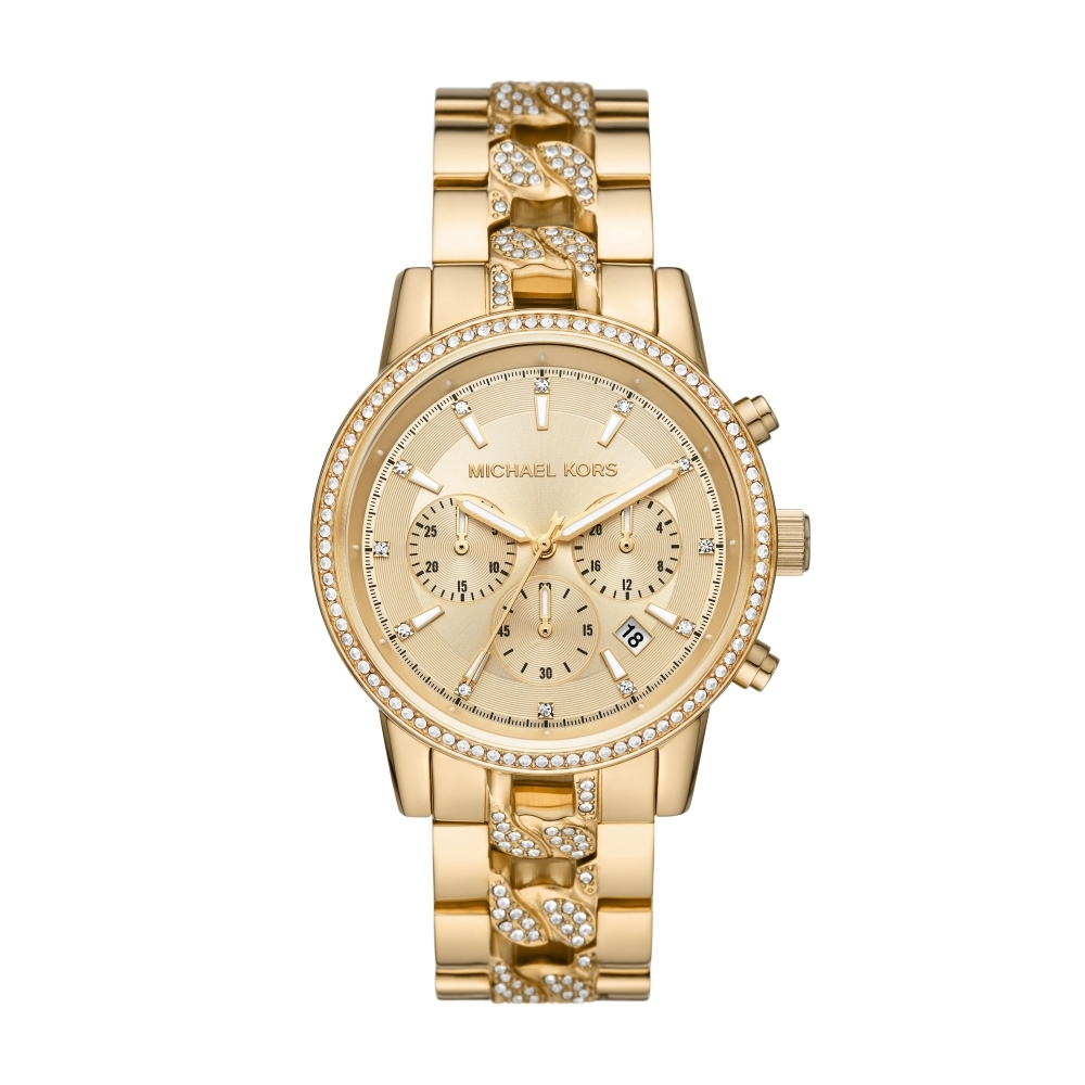 MICHAEL KORS Camille 晶鑽亮金大面盤腕錶41mm(MK6937)