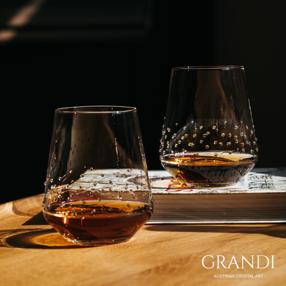 【GRANDI】人馬座威士忌 施華洛世奇水鑽平底杯400ml-2入組