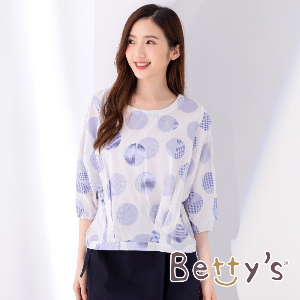 betty’s貝蒂思　圓點布蝙蝠袖上衣(白色)