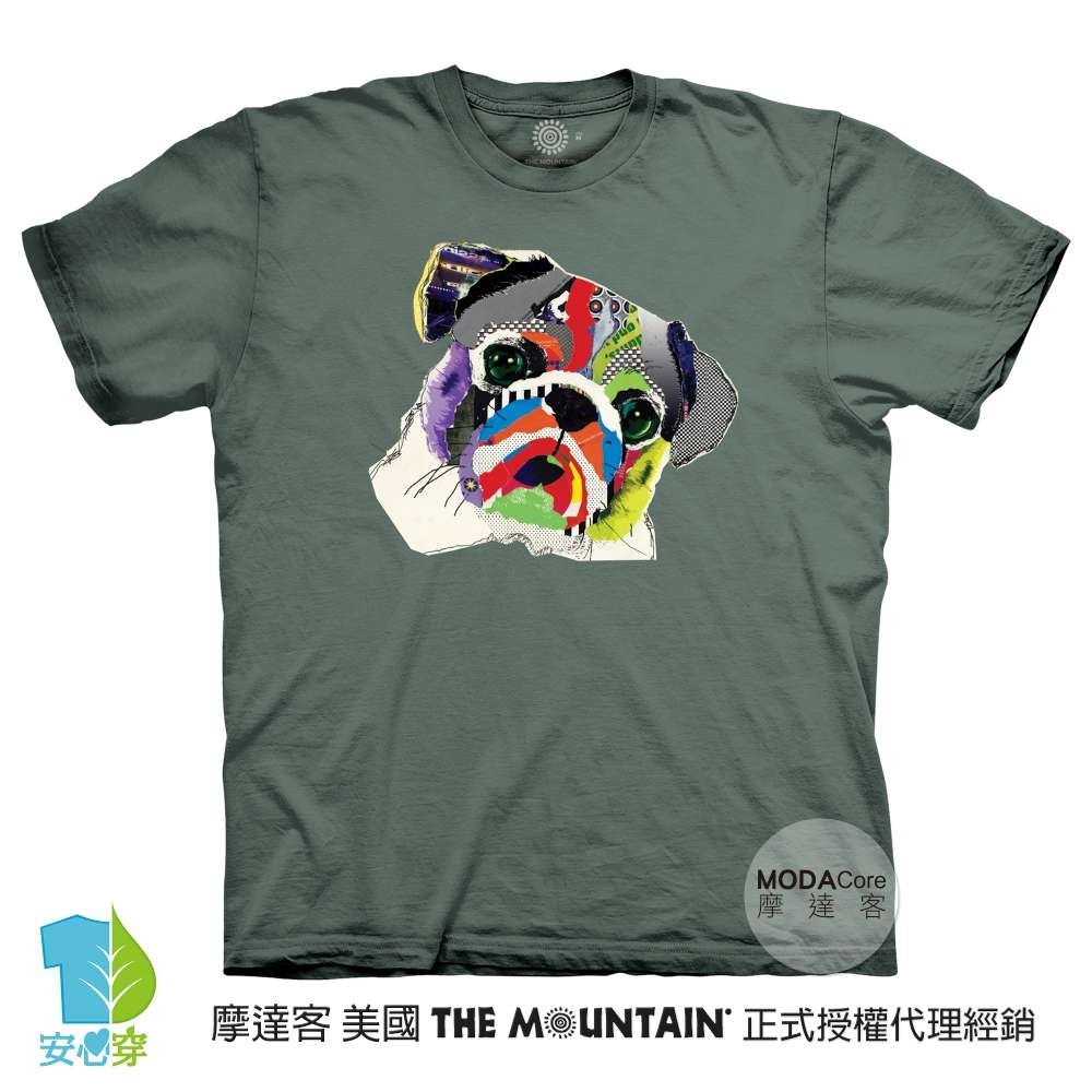 摩達客-美國進口The Mountain 彩虹哈巴狗 純棉環保藝術中性短袖T恤