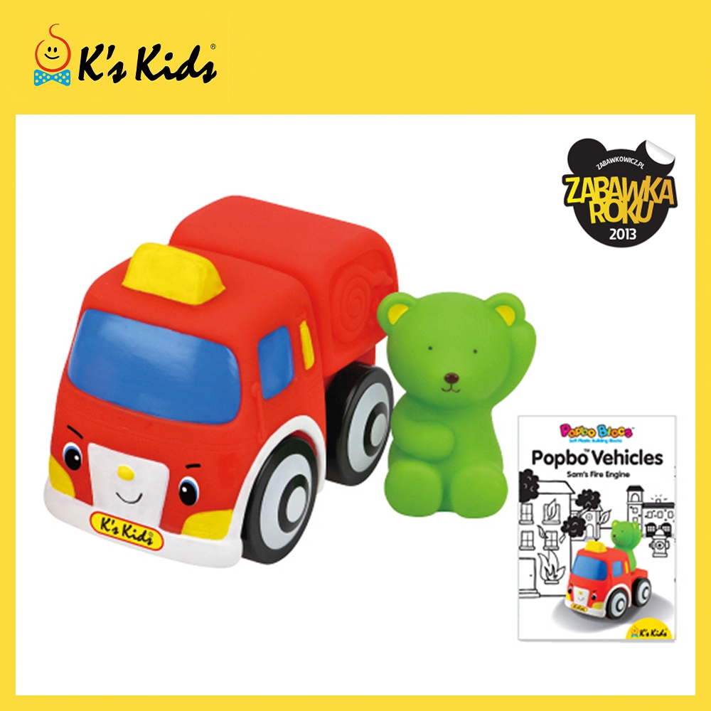 K's Kids 奇智奇思 彩色安全積木︰山姆熊消防車 Popbo Vehicles - Sam Fire Engine