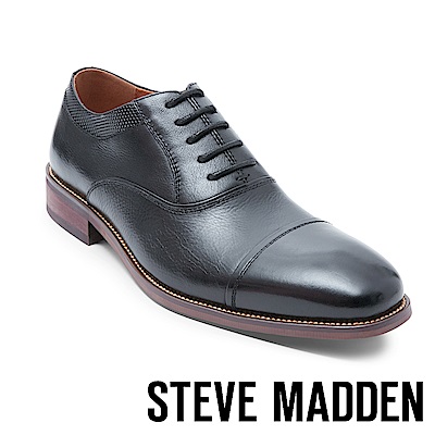 STEVE MADDEN-GLYMPSE 真皮男士美式拼接式紳士鞋-黑色