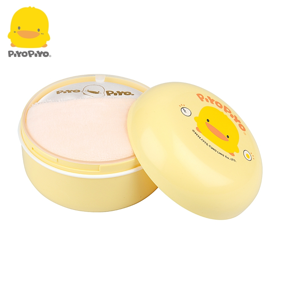 【任選】黃色小鴨《PiyoPiyo》痱子粉盒+隔層+粉撲 (黃盒)