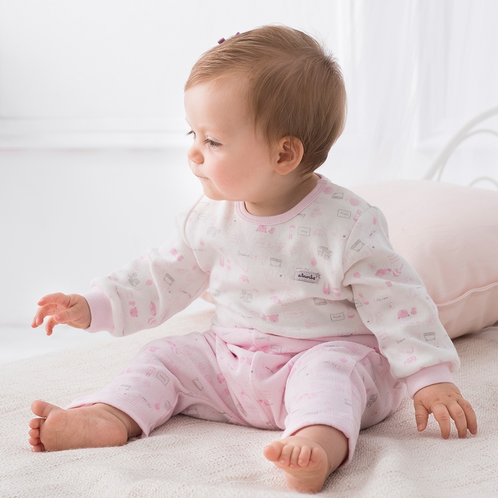 奇哥 寶寶樂園造型嬰兒褲-三段天絲棉布 3-6個月(2色選擇)