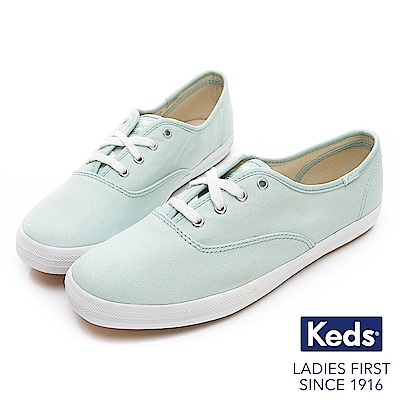 Keds CHAMPION 玩色經典綁帶休閒鞋-薄荷綠