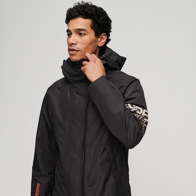 SUPERDRY 男裝 長袖外套 防風外套 Yachter Windbreaker 黑 經典三層拉鍊