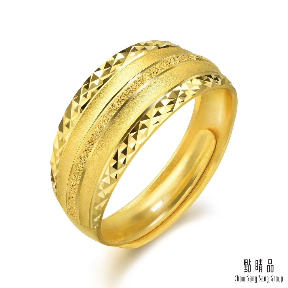 【點睛品】極點素雅婚嫁黃金婚戒_對戒款寬版-計價黃金