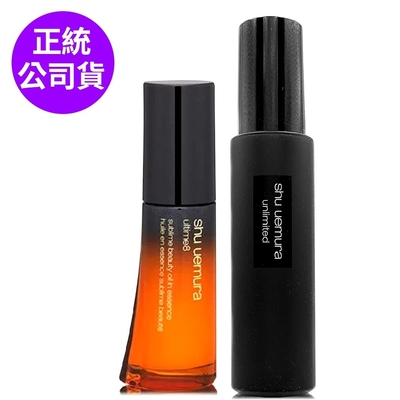 *SHU UEMURA植村秀 無極限持久定妝噴霧100ml+全能奇蹟精華30ml (正統公司貨)