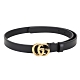 GUCCI Marmont GG 金釦牛皮細版腰帶(黑色) product thumbnail 1