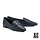 低跟鞋 AS 經典質感菱格紋全真皮尖頭低跟鞋－藍 product thumbnail 1