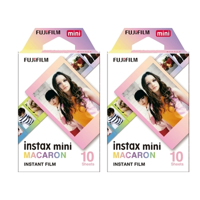 【FUJIFILM】富士 instax mini   MACAROON 馬卡龍底片 2入組拍立得底片 黑邊底片 富士即可拍 相機底片