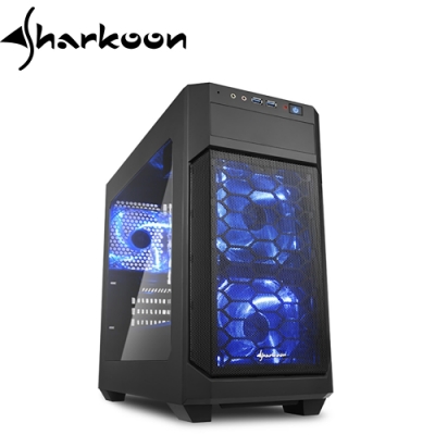 Sharkoon 旋剛 V1000-W 小颶風 micro-ATX 電腦機殼 (透側版)