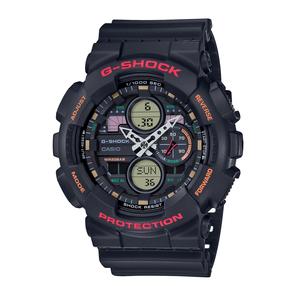 CASIO卡西歐 G-SHOCK 雙顯系列 GA-140-1A4_51.2mm