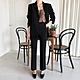 米蘭精品 西裝外套西裝褲兩件套-黑色休閒寬鬆時尚女職業套裝73xs30 product thumbnail 1