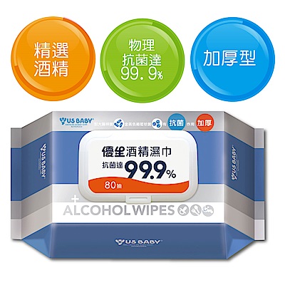 任選-優生 超厚型抗菌酒精濕巾80抽/包