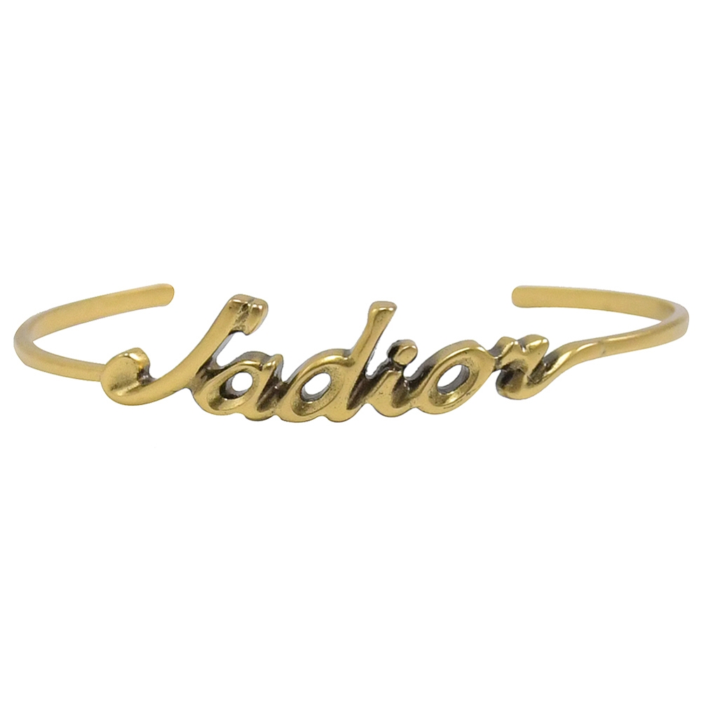 Christian Dior J'ADIOR 經典英字LOGO窄版金屬手環(古銅金)