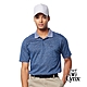 【Lynx Golf】男款歐洲進口絲光緹花面料小碎花造型胸袋款短袖POLO衫-深藍色 product thumbnail 2