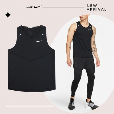 Nike 背心 Rise 365 男款 黑 無袖 小勾 反光 跑步 慢跑 透氣 輕量 CZ9180-010