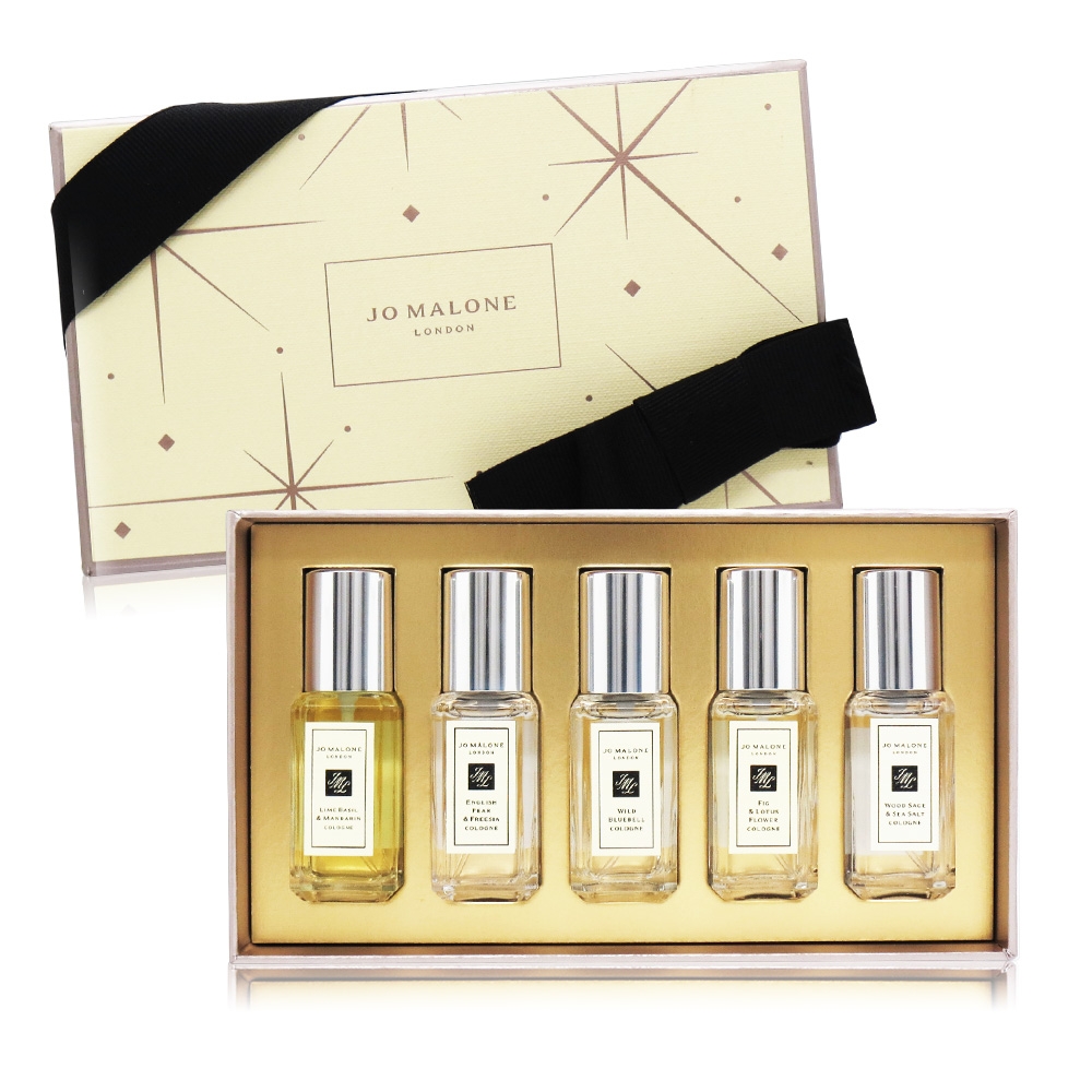 Jo Malone 星光限量香水糅香禮盒9mlX5[青檸羅勒葉與柑橘+英國梨+藍風鈴+無花果與荷花+鼠尾草]-國際航空版