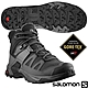 索羅門 SALOMON 男 X ULTRA 4 GTX 防水透氣耐磨中筒登山鞋(寬楦)_黑/灰/珍珠藍 product thumbnail 1