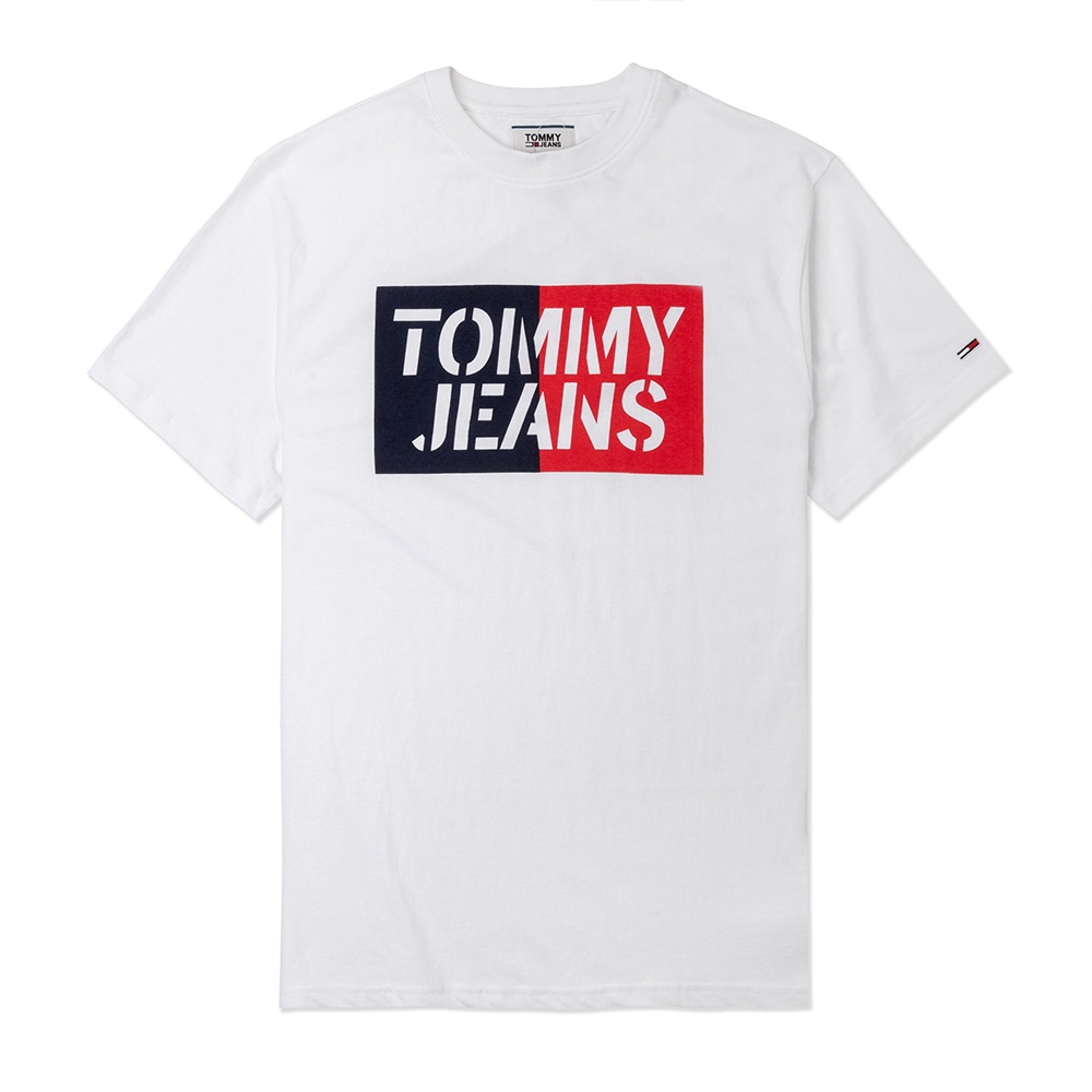 Tommy Hilfiger 熱銷印刷文字圖案短袖T恤-白色