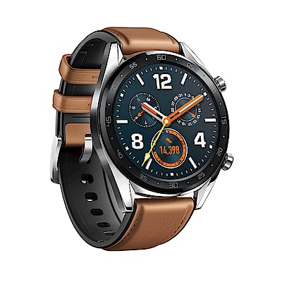 HUAWEI WATCH GT 鋼色(馬鞍棕皮膠錶帶)智慧手錶