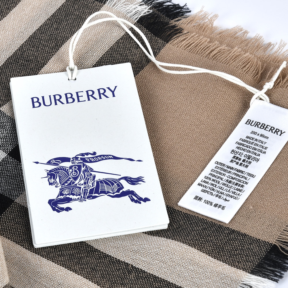 BURBERRY 經典格紋100%羊毛輕盈圍巾-典藏米色| 精品服飾/鞋子| Yahoo 