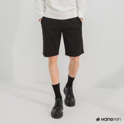 Hang Ten-男裝-REGULAR FIT經典彈性短褲-黑色
