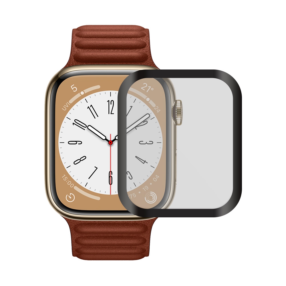 Metal-Slim Apple Watch Series 8 45mm 磨砂霧面3D全膠滿版保護貼