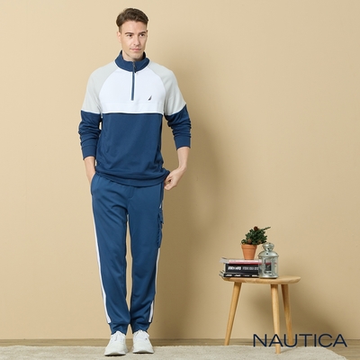 Nautica 男裝 時尚休閒口袋運動長褲-藍