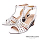 Tino Bellini 巴西進口幾何沖孔木紋工藝楔型涼鞋 _ 白 product thumbnail 1