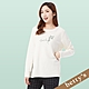 betty’s貝蒂思　雪紡百摺拼接絨面T-shirt(米白色) product thumbnail 1