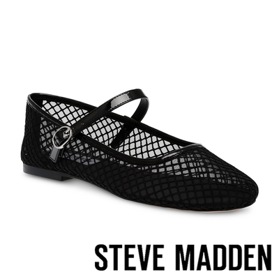 STEVE MADDEN-VINETTA-M 透膚網格瑪莉珍鞋-黑色