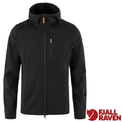 【Fjallraven 北極狐】男 Keb Fleece Hoodie 保暖連帽刷毛夾克_81479-550 黑