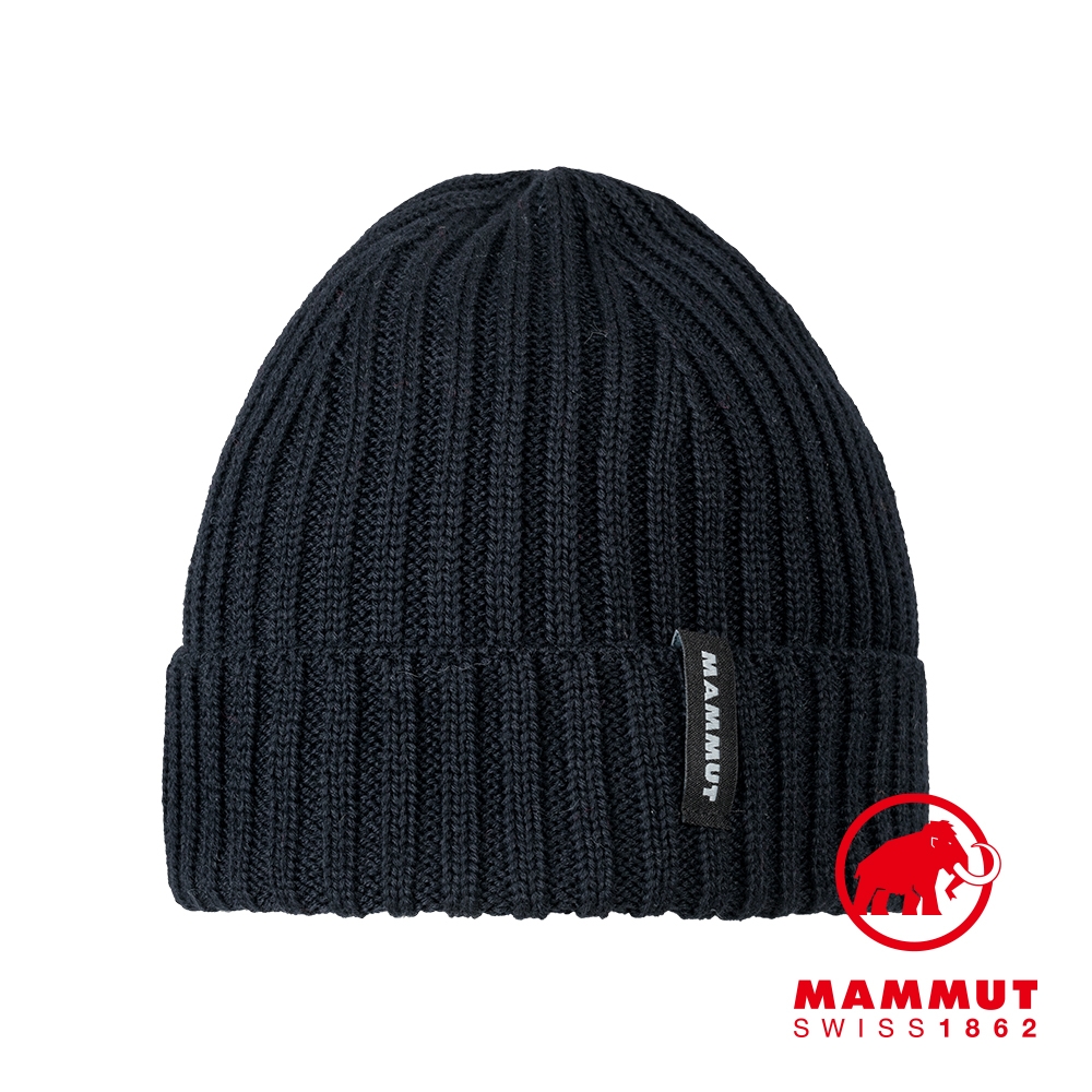 【Mammut】Alvra Beanie 保暖針織反折豆豆帽 海洋藍 #1191-00730